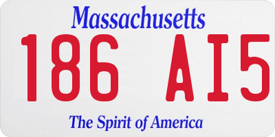 MA license plate 186AI5