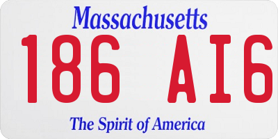 MA license plate 186AI6