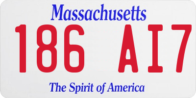MA license plate 186AI7
