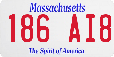 MA license plate 186AI8