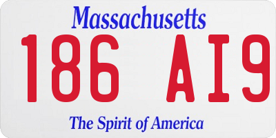 MA license plate 186AI9