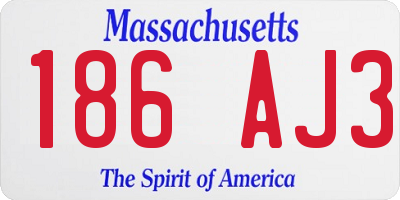 MA license plate 186AJ3