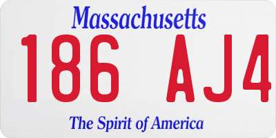 MA license plate 186AJ4