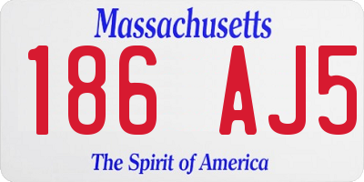MA license plate 186AJ5