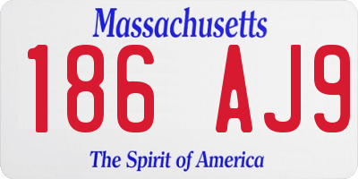 MA license plate 186AJ9