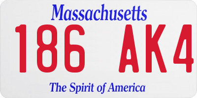 MA license plate 186AK4