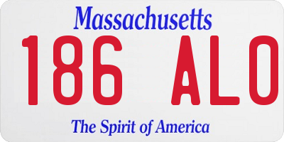 MA license plate 186AL0