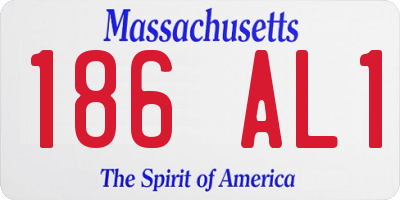 MA license plate 186AL1