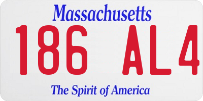 MA license plate 186AL4