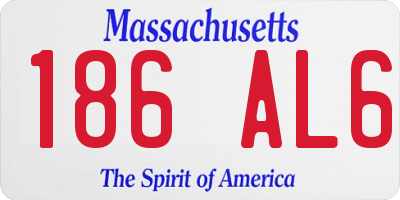 MA license plate 186AL6