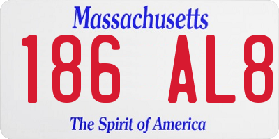 MA license plate 186AL8