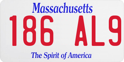 MA license plate 186AL9