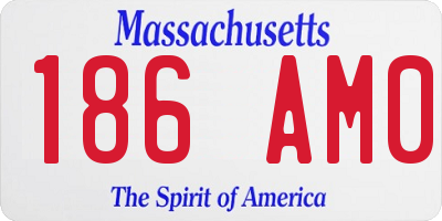 MA license plate 186AM0