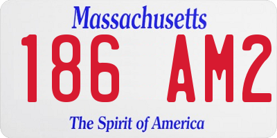 MA license plate 186AM2