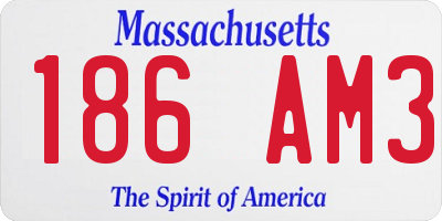 MA license plate 186AM3