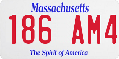 MA license plate 186AM4