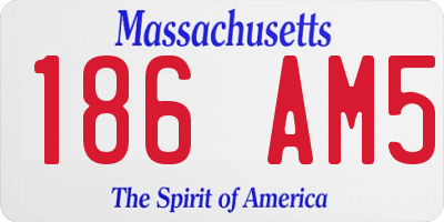 MA license plate 186AM5