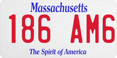 MA license plate 186AM6