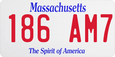MA license plate 186AM7