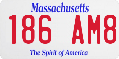 MA license plate 186AM8