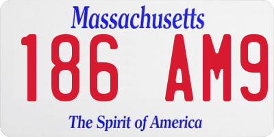 MA license plate 186AM9