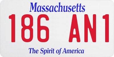 MA license plate 186AN1