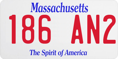 MA license plate 186AN2
