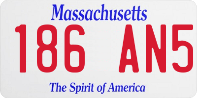 MA license plate 186AN5