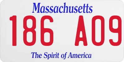 MA license plate 186AO9