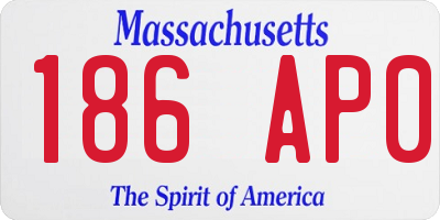 MA license plate 186AP0