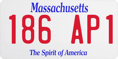 MA license plate 186AP1