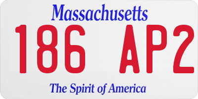 MA license plate 186AP2
