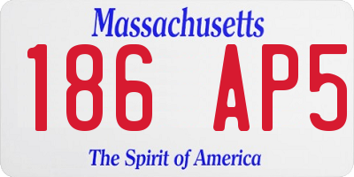 MA license plate 186AP5