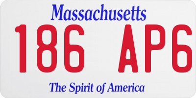 MA license plate 186AP6