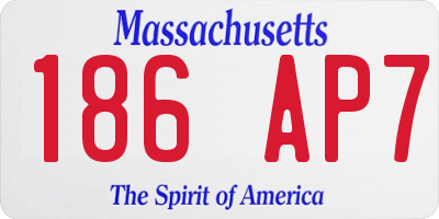 MA license plate 186AP7