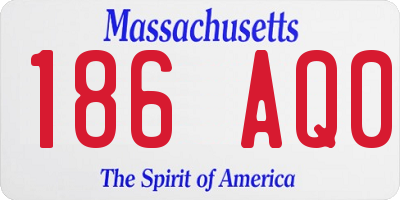 MA license plate 186AQ0