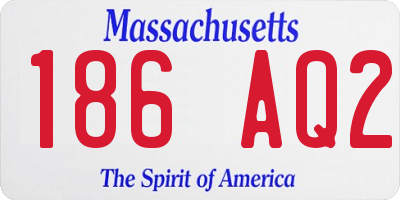 MA license plate 186AQ2