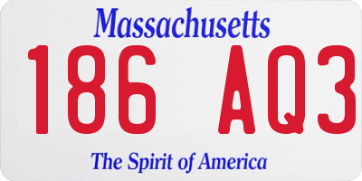 MA license plate 186AQ3
