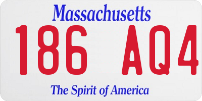 MA license plate 186AQ4