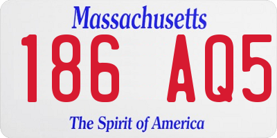 MA license plate 186AQ5