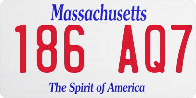 MA license plate 186AQ7