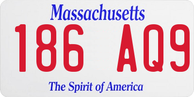 MA license plate 186AQ9