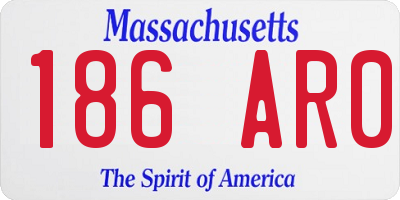 MA license plate 186AR0