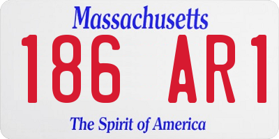 MA license plate 186AR1