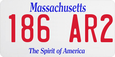 MA license plate 186AR2