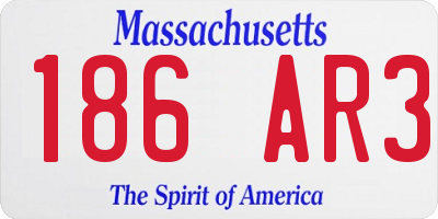 MA license plate 186AR3