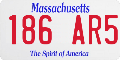 MA license plate 186AR5