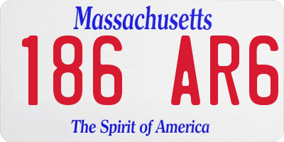 MA license plate 186AR6