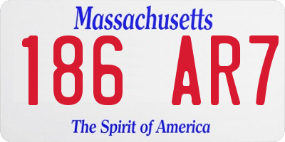 MA license plate 186AR7