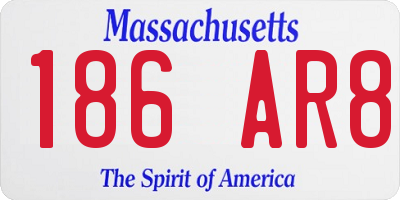 MA license plate 186AR8